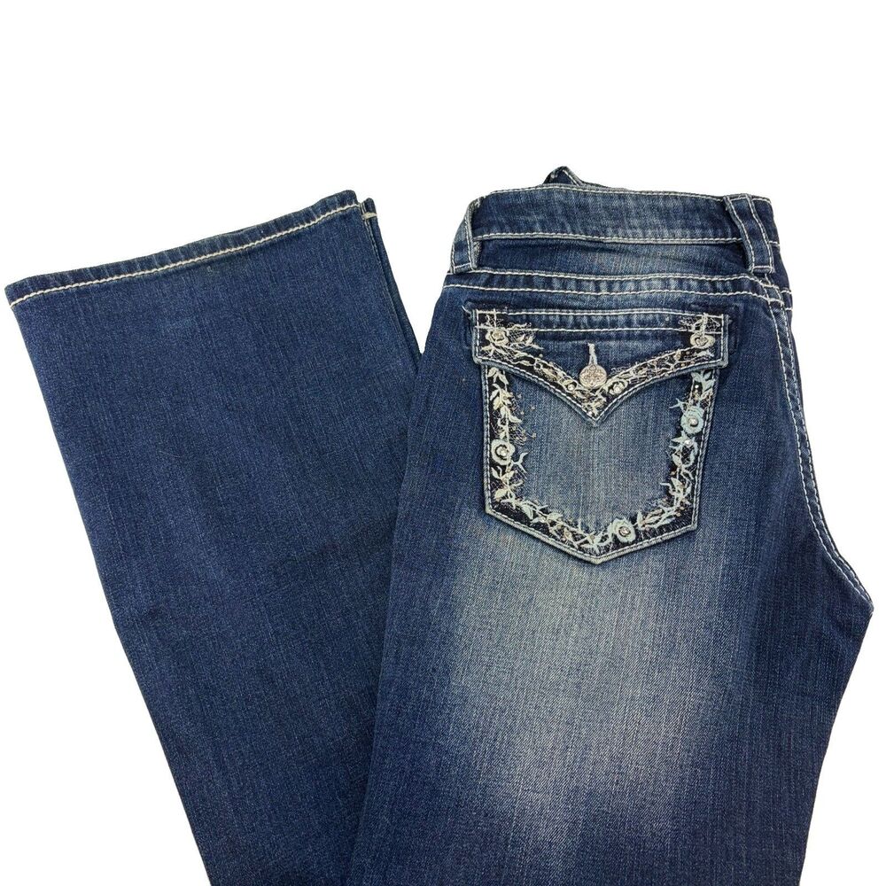 Miss Me JP5521B Size 31 Women’s Bootcut Jeans Embellished (34x35) Dark Wash